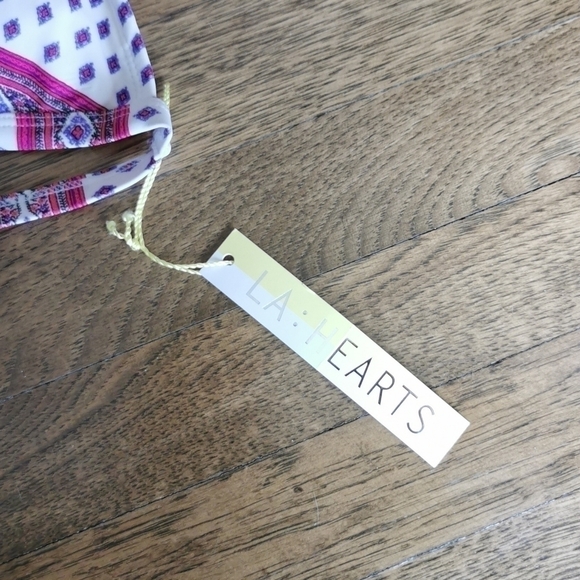 La Hearts Bikini Top Racerback Boho Print New Medium - Picture 5 of 5